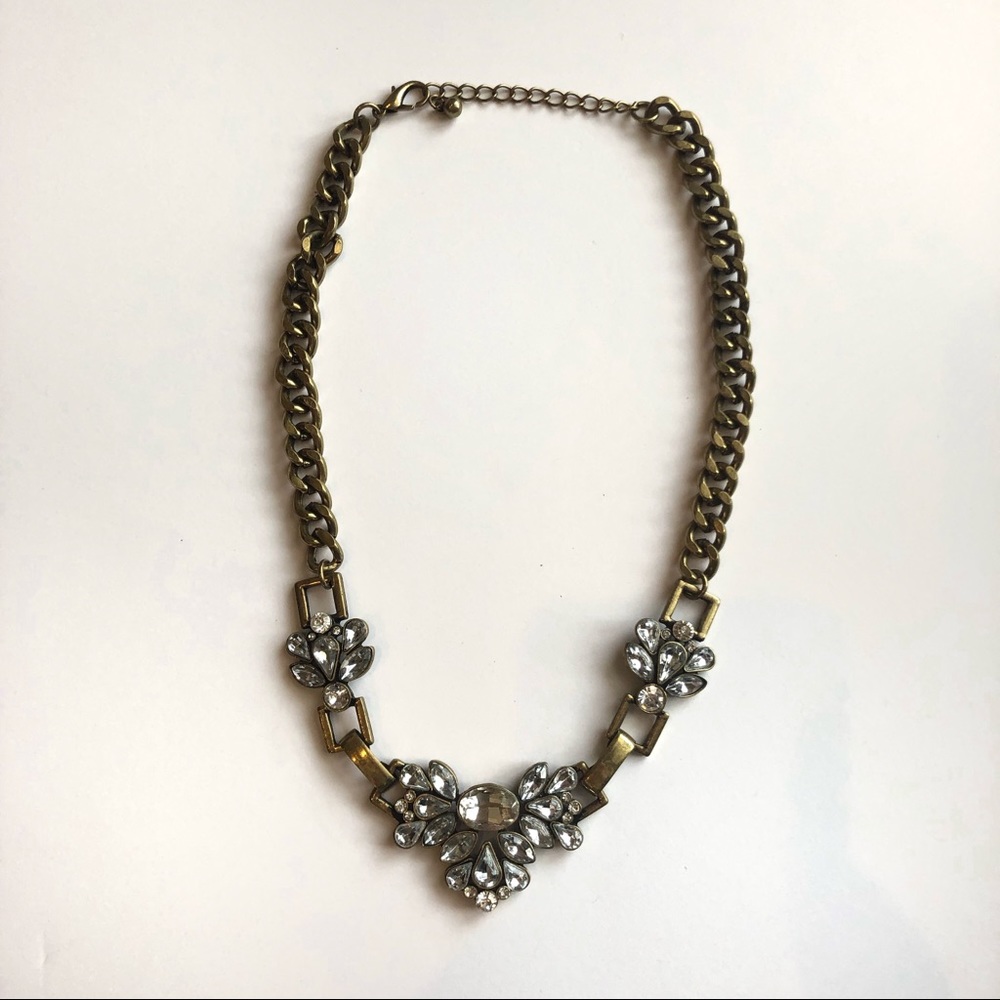 Costume Faux Gold chain & Diamond Necklace